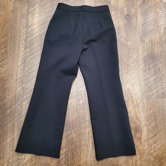 Marc Jacobs Black Wide Leg Pants Cropped Trousers High Rise Work Classic Capri 0 - Picture 3 of 9
